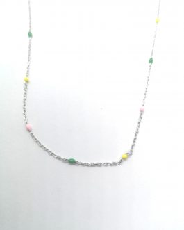 COLLAR PLATA DE COLORES DE ESMALTE